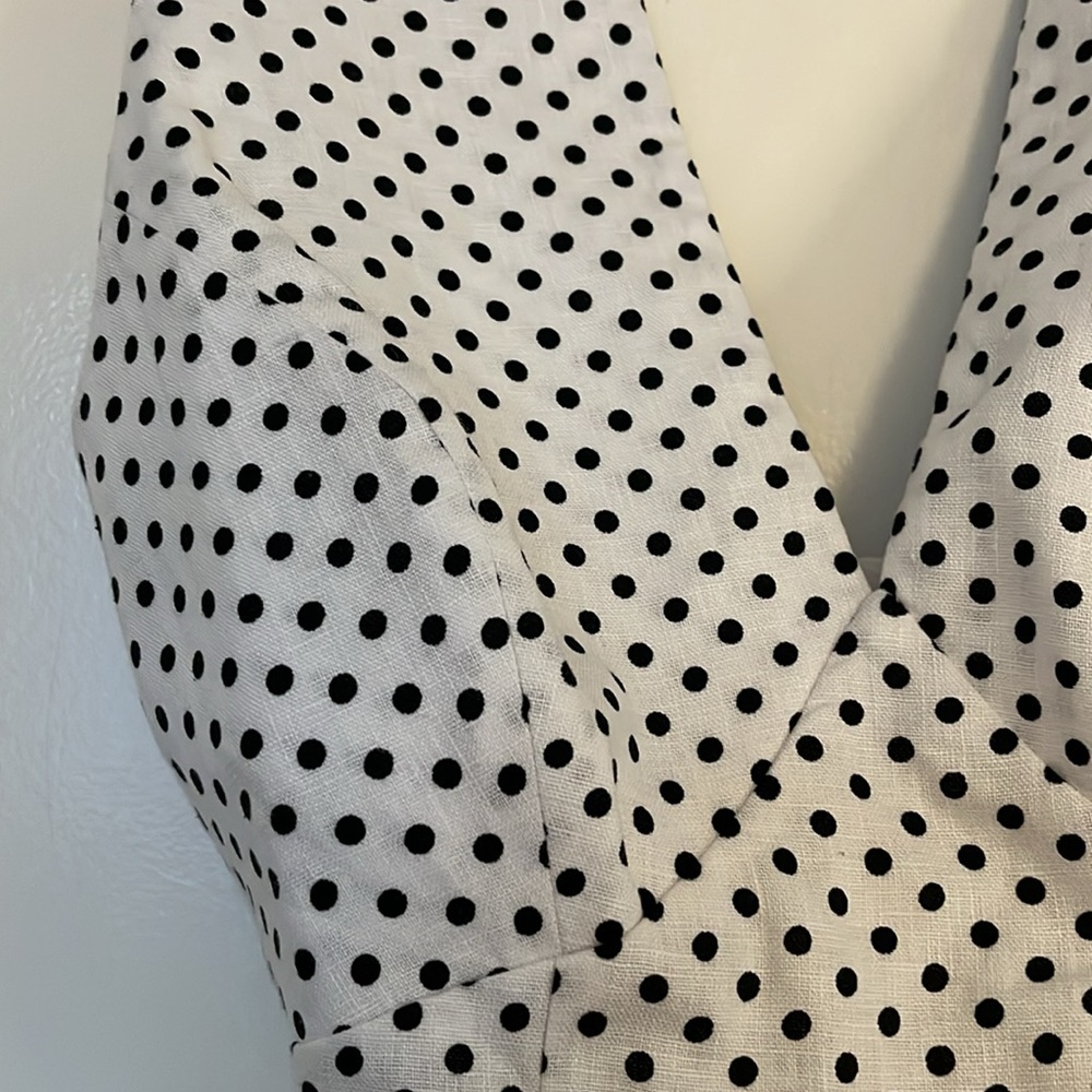 NWT Reformation Evette Linen Top in Eclipse Dot - Picture 6 of 9